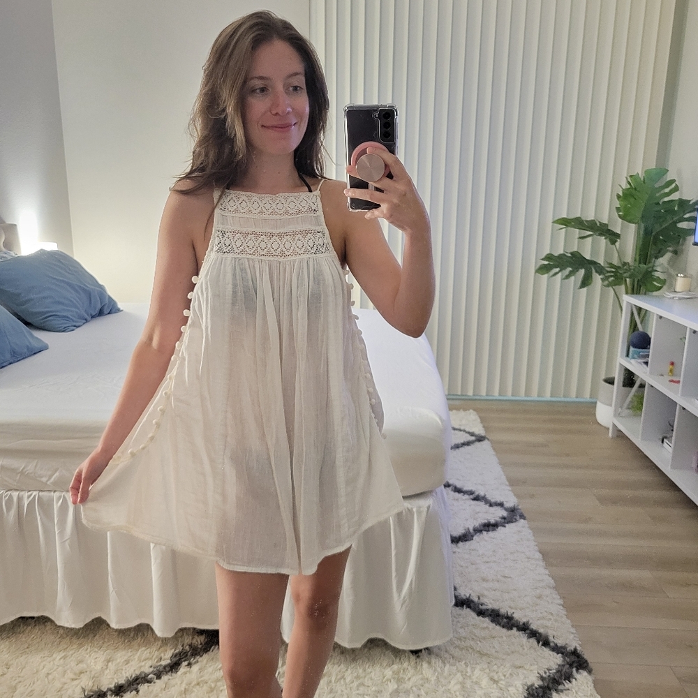 White/Cream Lace Cover Up Dress